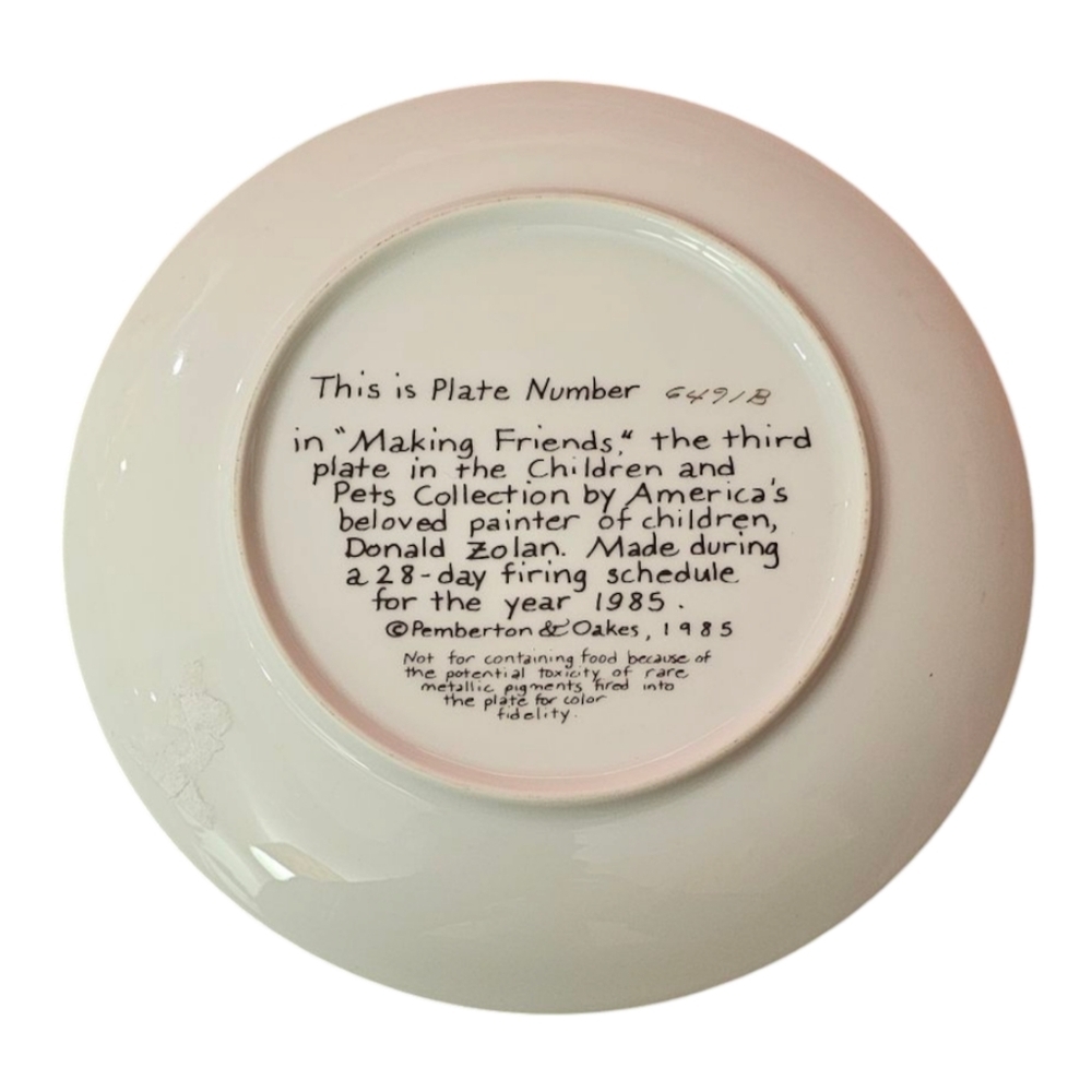 Donald Zolan Children & Pets Collection Plates by Pemberton & Oakes '84-'86​ - Picture 7 of 11